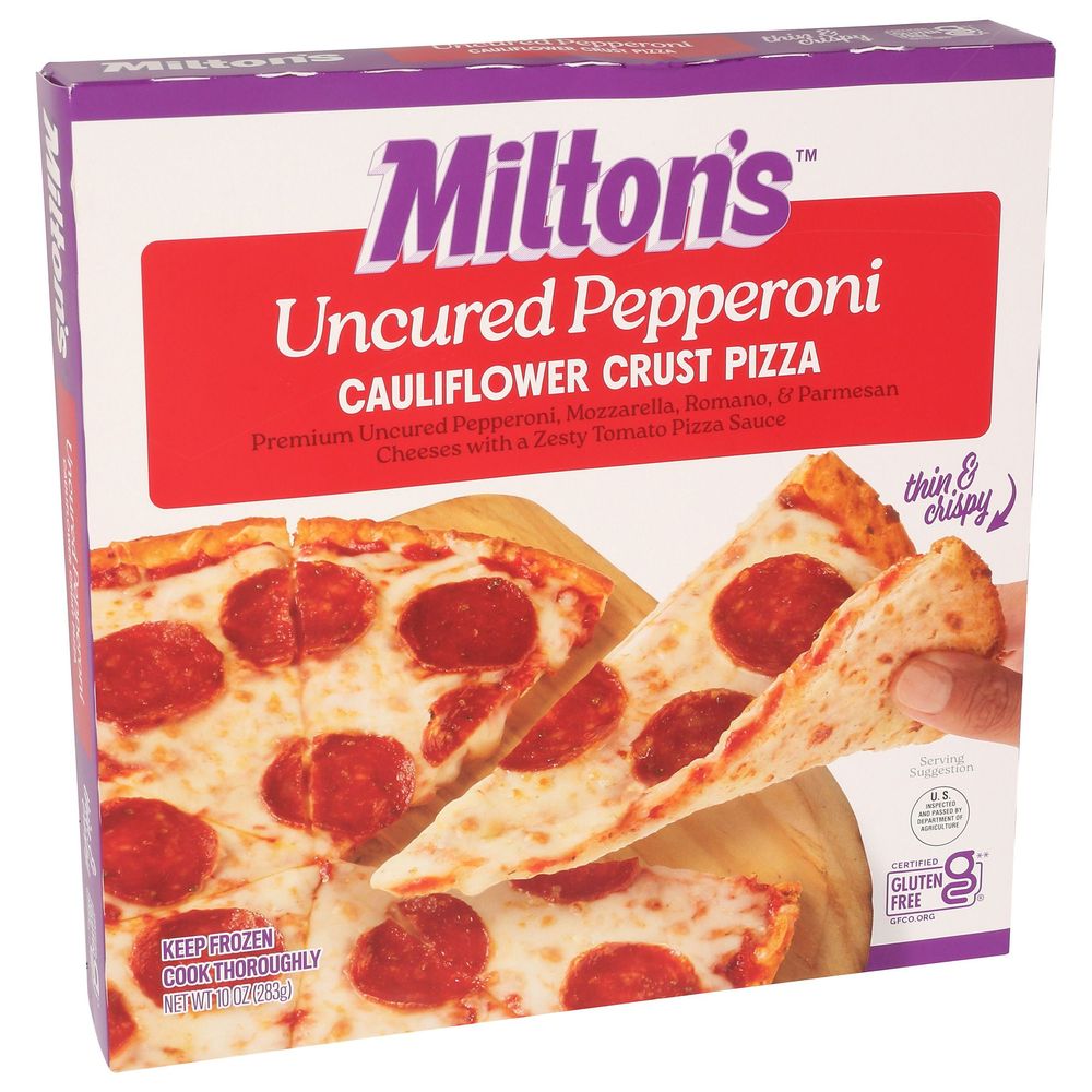 Milton's Uncured Pepperoni Cauliflower Crust Pizza, 10 Ounce -- 8 Per Case