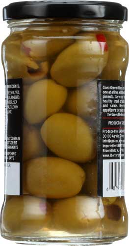 Gaea Natural Pimento Stuffed Olives, 6 Ounce -- 8 Per Case