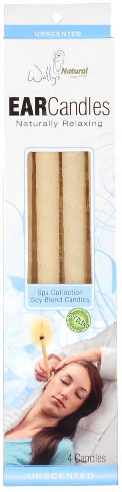 Wally's Natural Plain Soy Blend Paraffin Ear Candle, 4 Count -- 5 Per Case