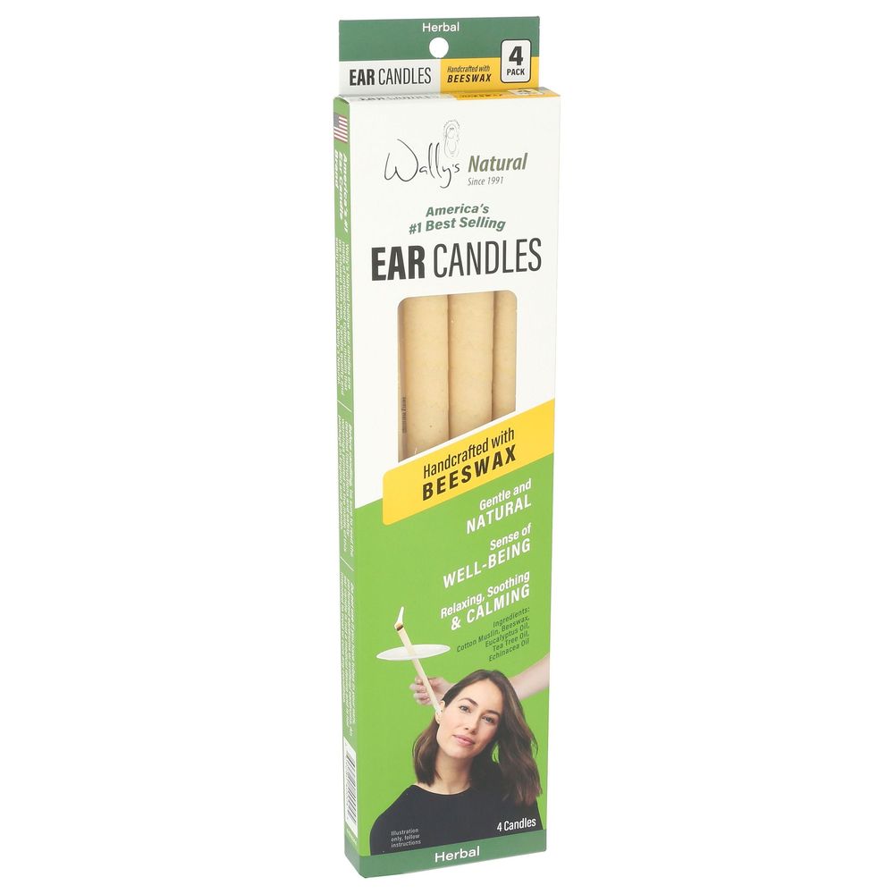 Wally's Natural Herbal Beeswax Candles, 4 Count