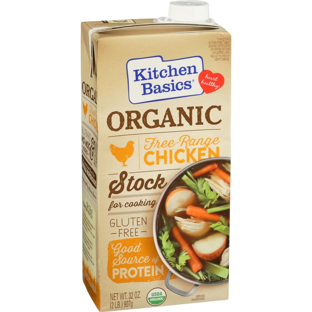 Kitchen Basics Caldo De Pollo Orgánico De Pollos De Libre Pastoreo, 32 Onzas -- 12 Por Caja