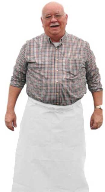 Intedge White Poly/Cotton Bistro Apron with 1 Pocket