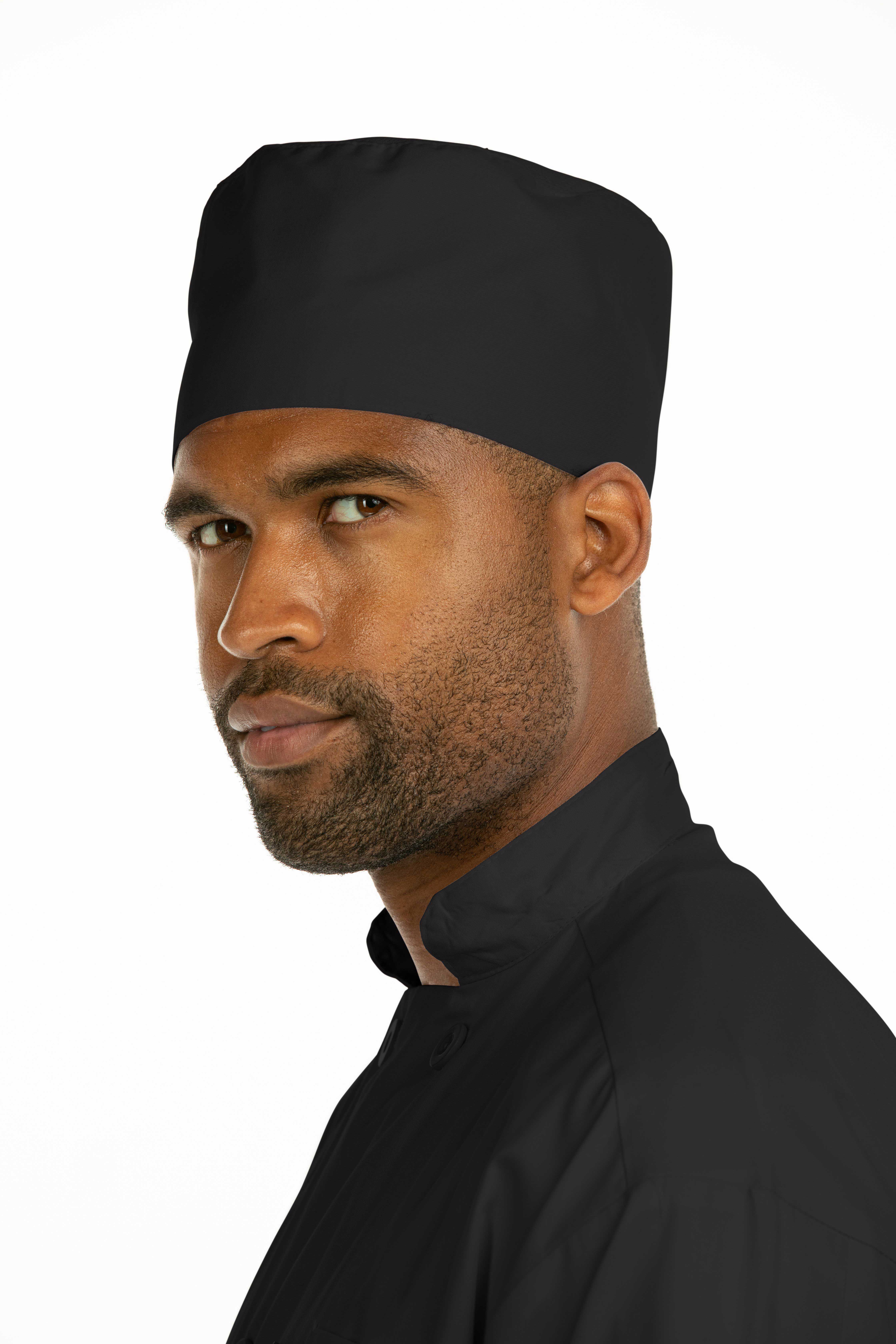 Hey Chef Black One Size Chef Beanie With Mesh Top And Adjustable Velcro Closure