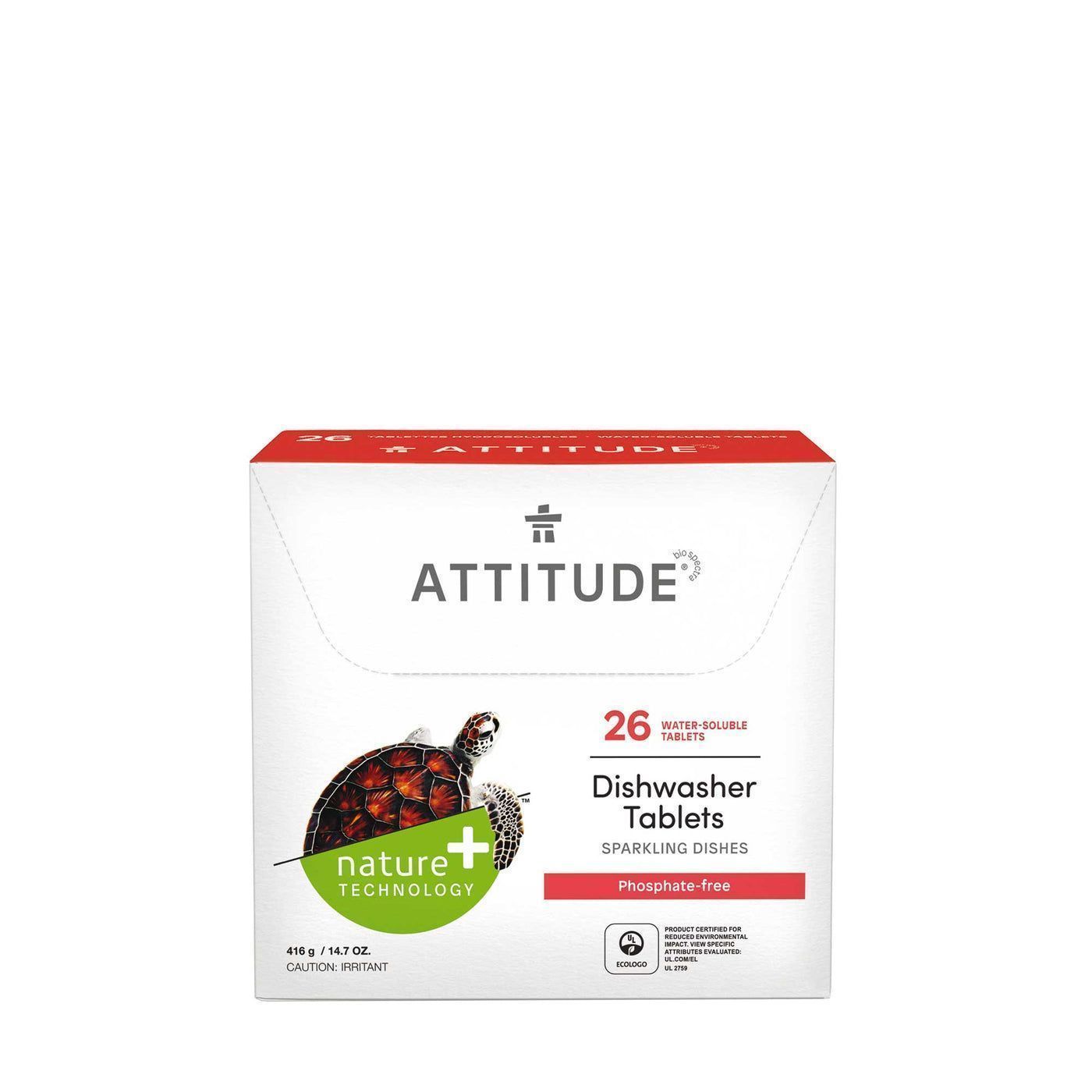 Attitude Dishwasher Tablet, 26 Count -- 6 Per Case
