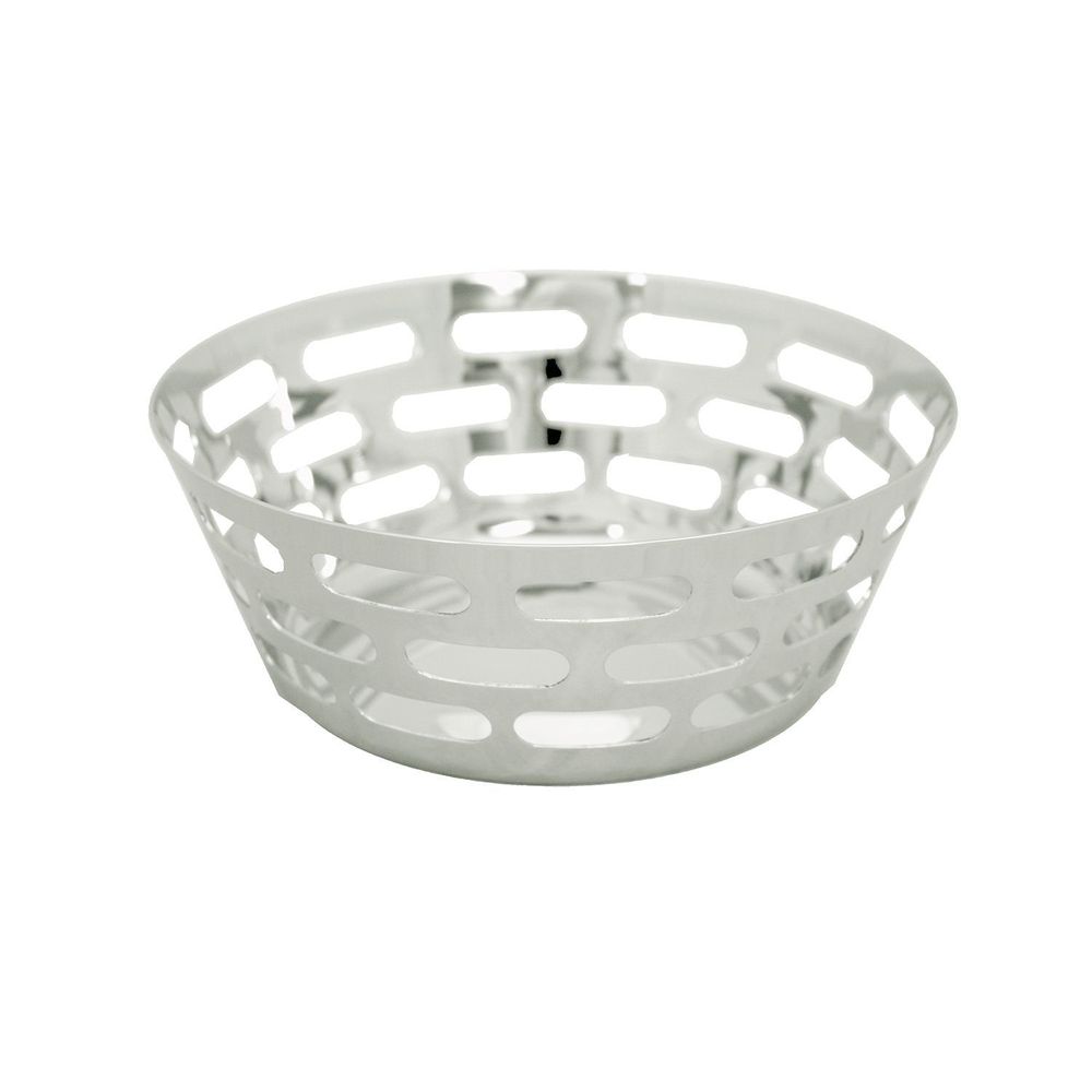 Service Ideas 18/8 Stainless Steel Polished Finish Round Mod18 Bread Basket, 6.5 Inch Width X 2.5 Height