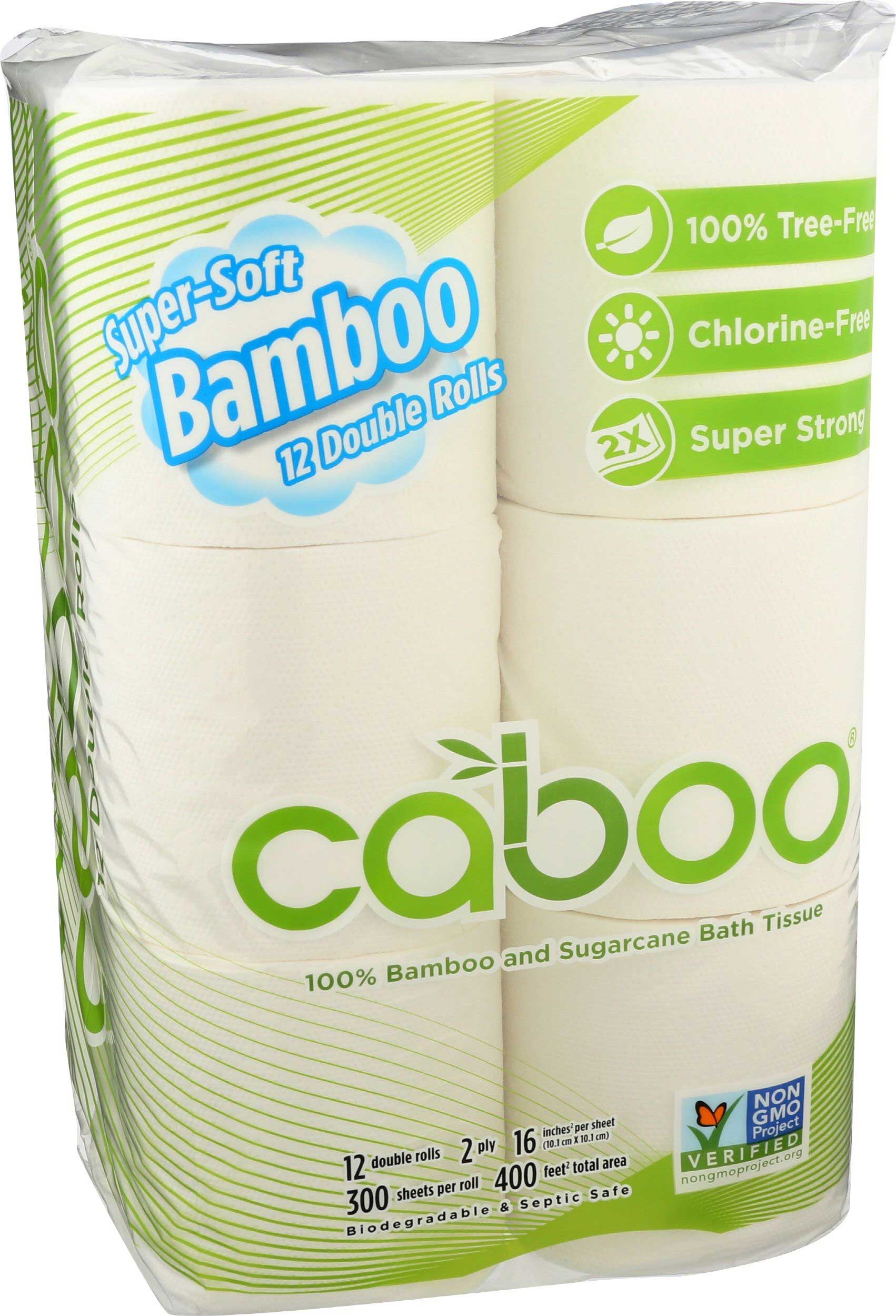 Caboo Fragrance Free Bath Tissue, 12 Double Rolls Count -- 6 Per Case