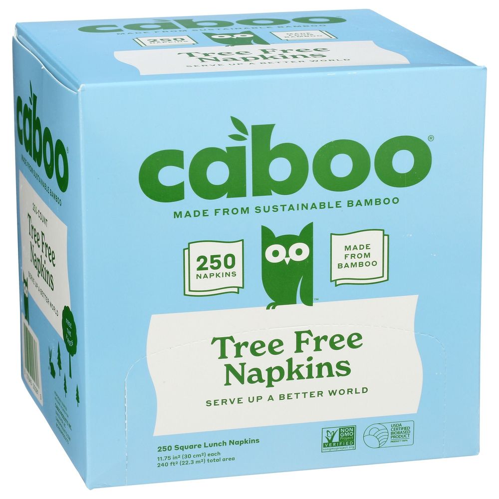Caboo Unscented Tree Free Plastic Free Bamboo Napkins, 250 Count -- 16 Per Case