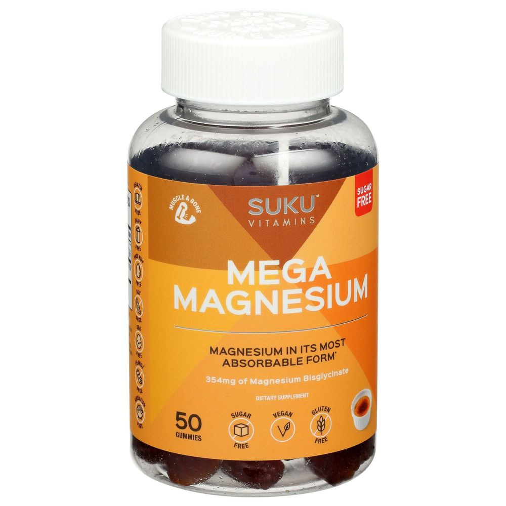 Suku Vitamins Mega Strength Magnesium Gummies, 50 Count