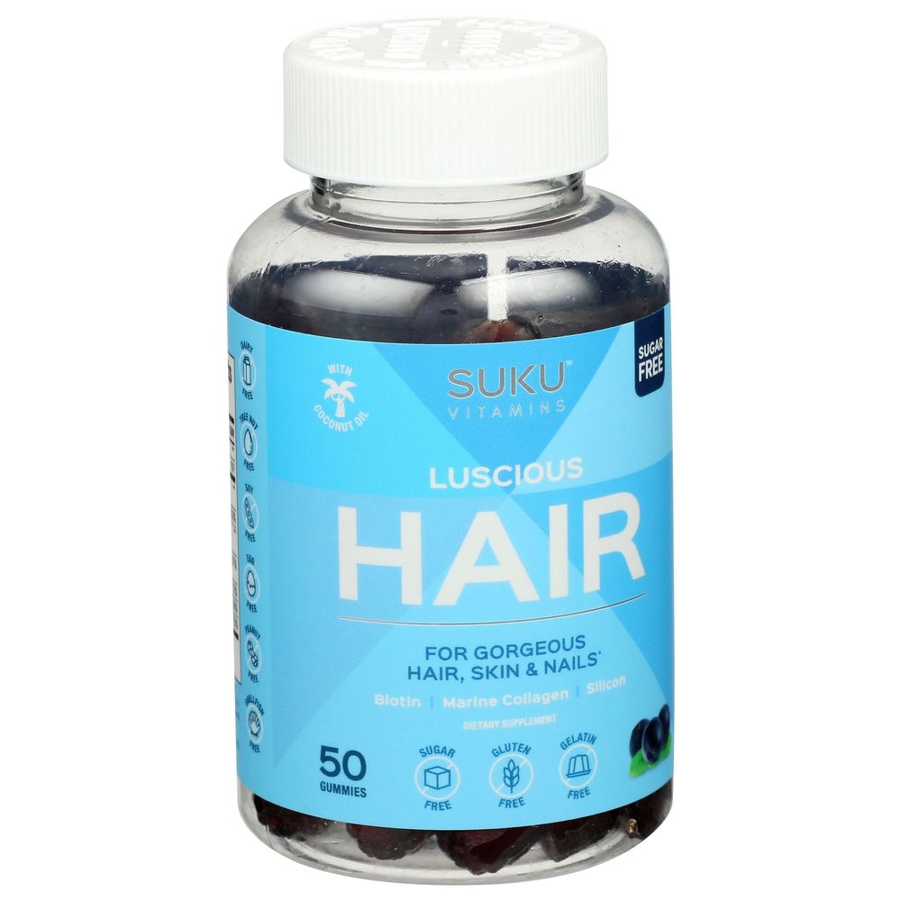 Suku Vitamins Luscious Hair Gummies, 50 Count