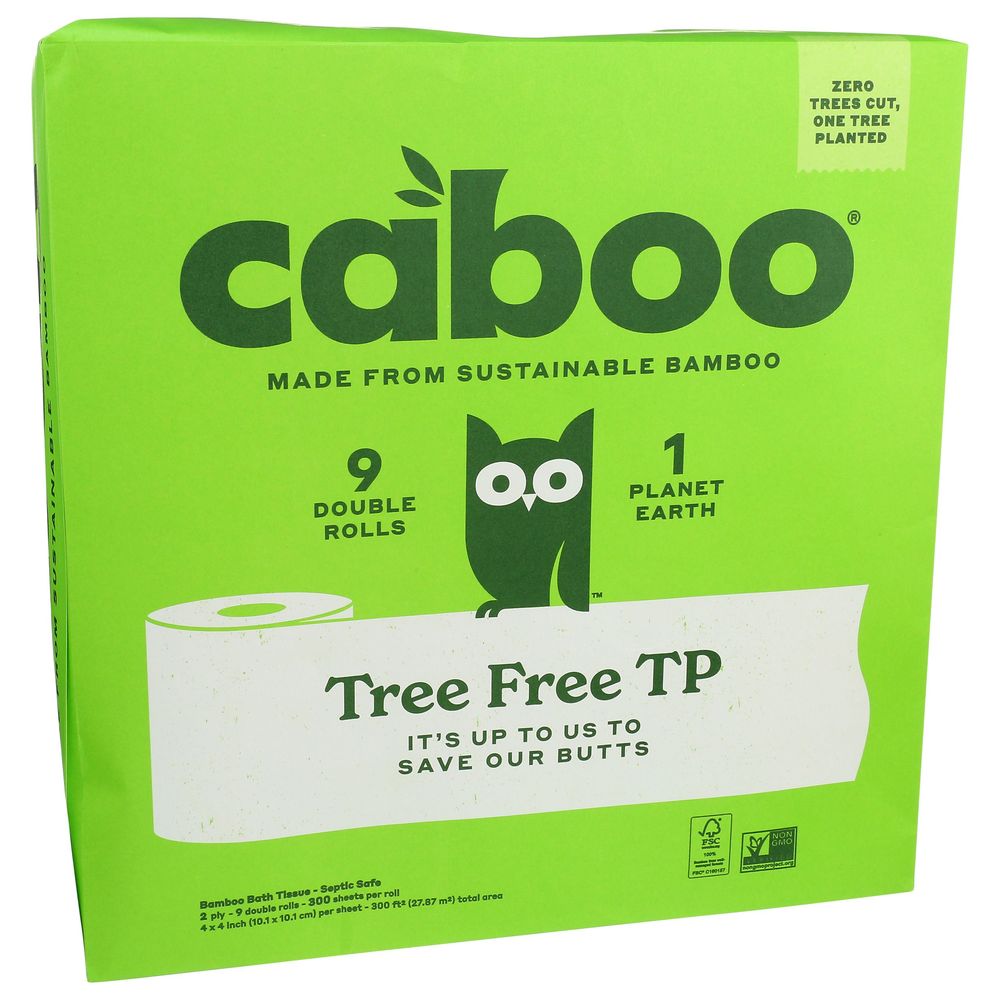 Caboo Bamboo Double Roll Bath Tissue, 9 Count -- 6 Per Case