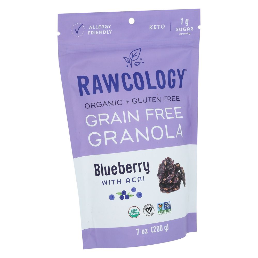 Rawcology Organic Grain Free Blueberry With Acai Granola, 7 Ounce -- 6 Per Case