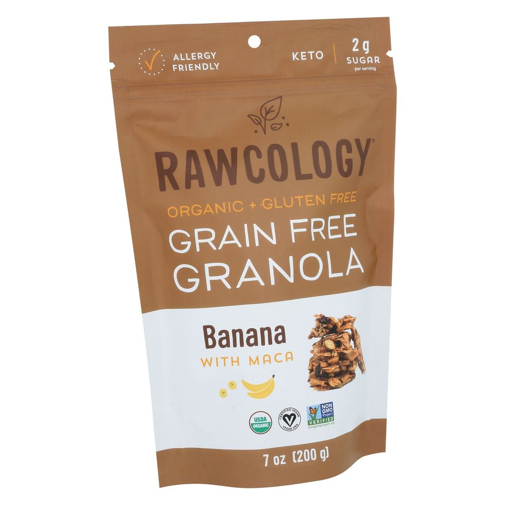 Rawcology Organic Grain Free Banana With Maca Granola, 7 Ounce -- 6 Per Case
