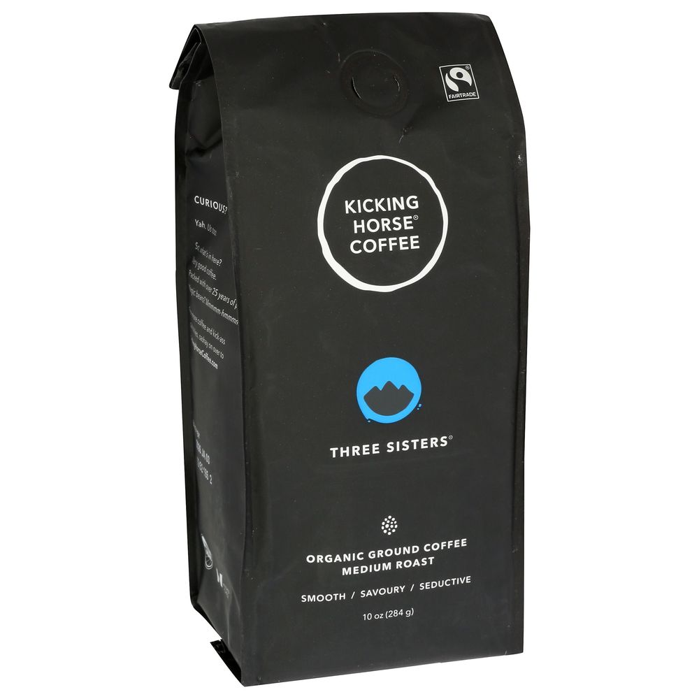Kicking Horse Three Sisters Organic Medium Roast Ground Coffee, 10 Ounce -- 6 Per Case