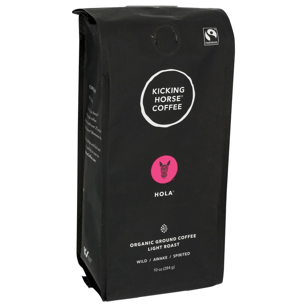 Kicking Horse Hola Organic Light Roast Ground Coffee, 10 Ounce -- 6 Per Case