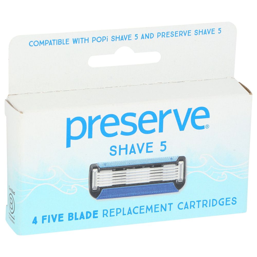Preserve Popi Shave 5 Replacement Razor Blades, 4 Count -- 6 Per Case