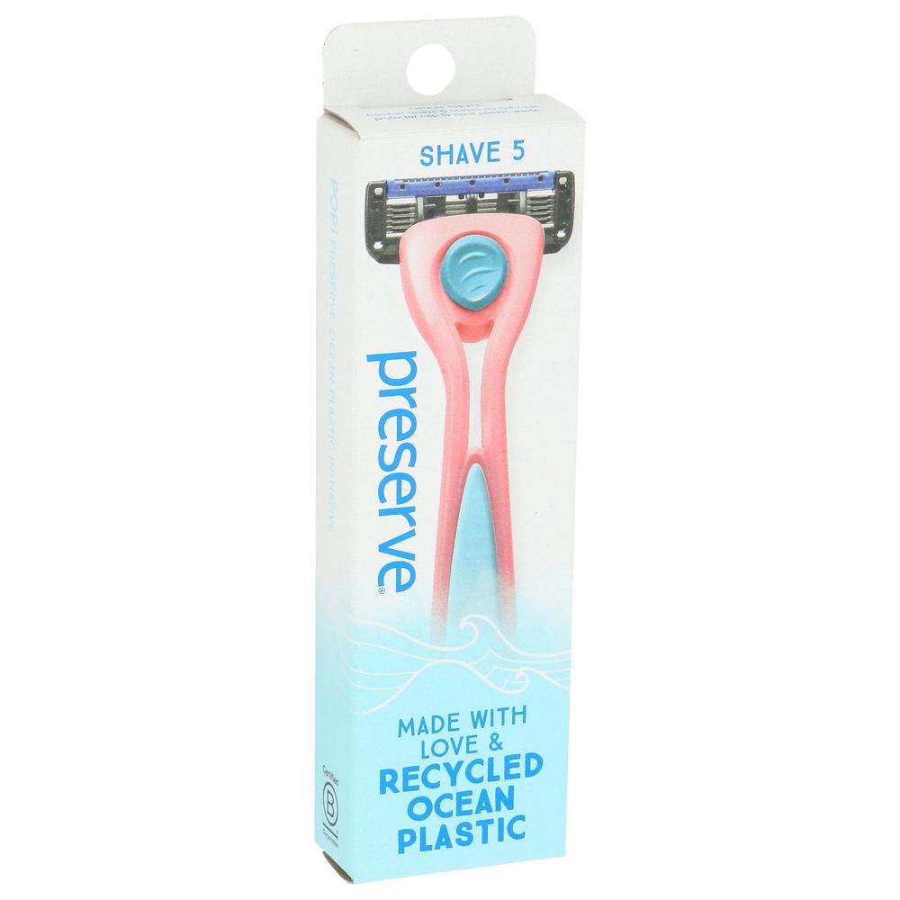 Preserve Five Coral Popi Shave Razor, 1 Count -- 6 Per Case