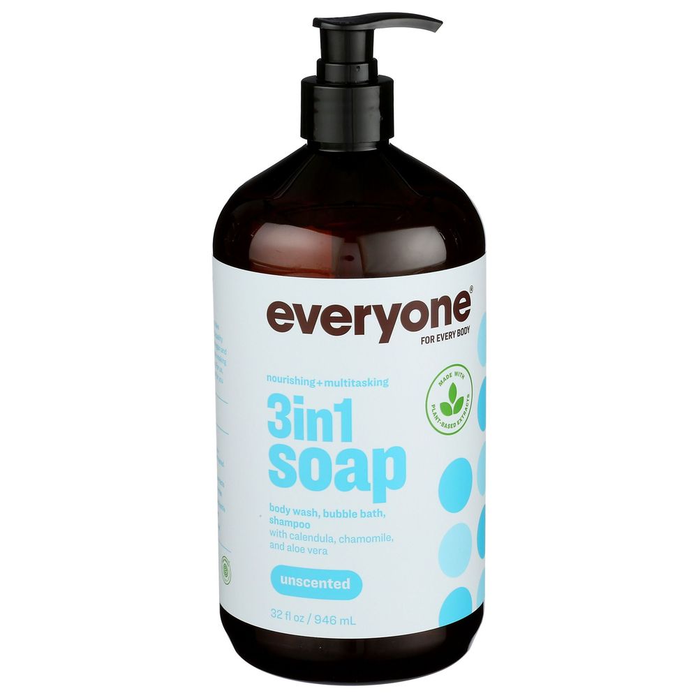 Everyone Unscented 3 In 1 Soap, 32 Ounce