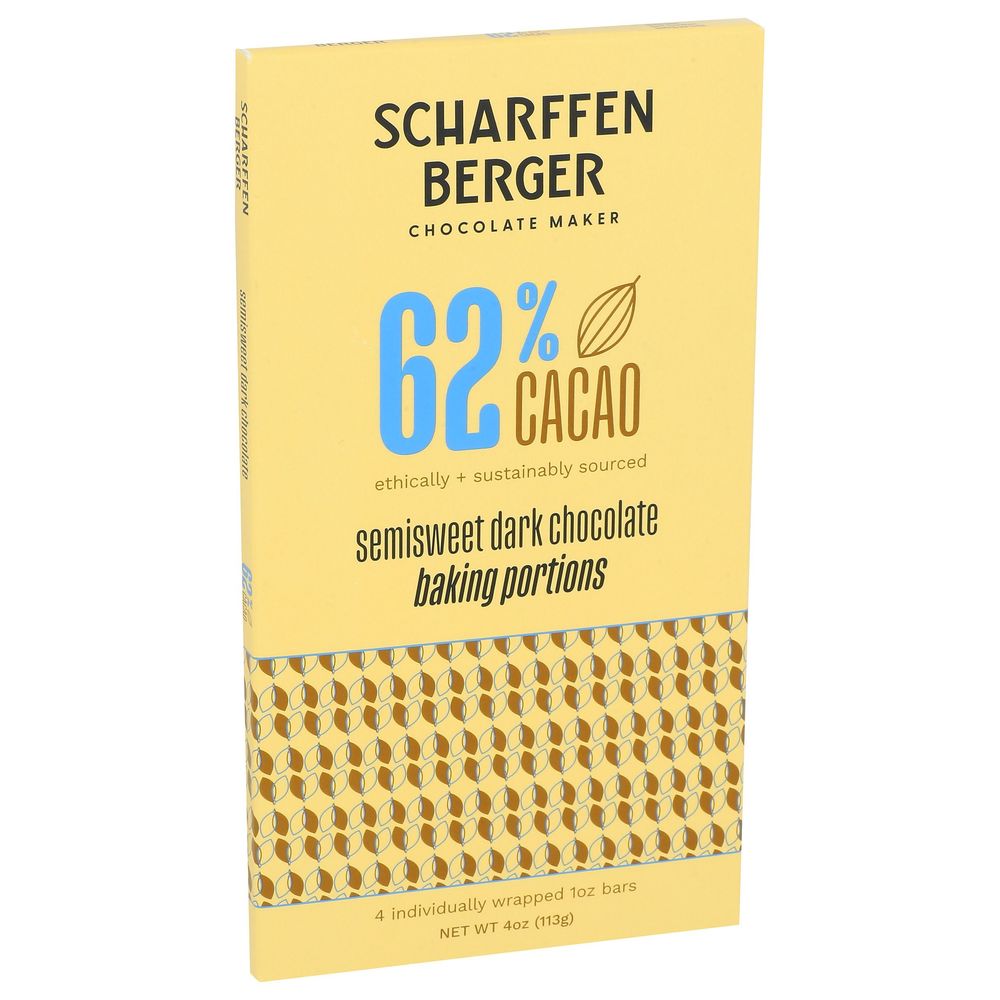Scharffen Berger Semisweet Dark Chocolate Baking Chunks, 4 Ounce -- 12 Per Case