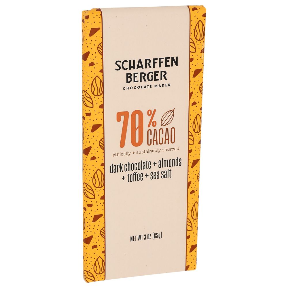 Scharffen Berger Dark Chocolate With Almonds Toffee And Sea Salt, 3 Ounce -- 12 Per Case