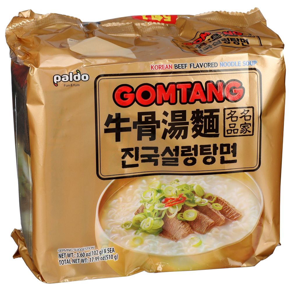 Paldo Gomtang Korean Beef Flavored Instant Noodle Soup, 18 Ounce -- 4 Per Case