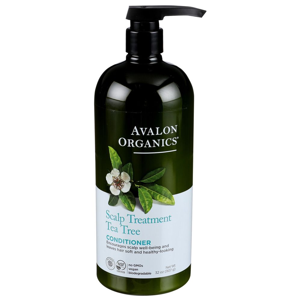 Avalon Organics Acondicionador De Árbol De Té Para El Tratamiento Del Cuero Cabelludo, 32 Onzas