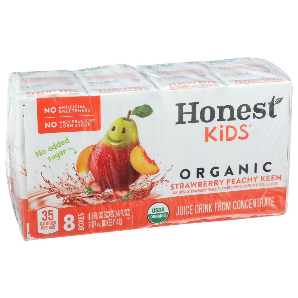 Honest Kids Organic Strawberry Peach Keen Juice Drink, 48 Fluid Ounce -- 5 Per Case