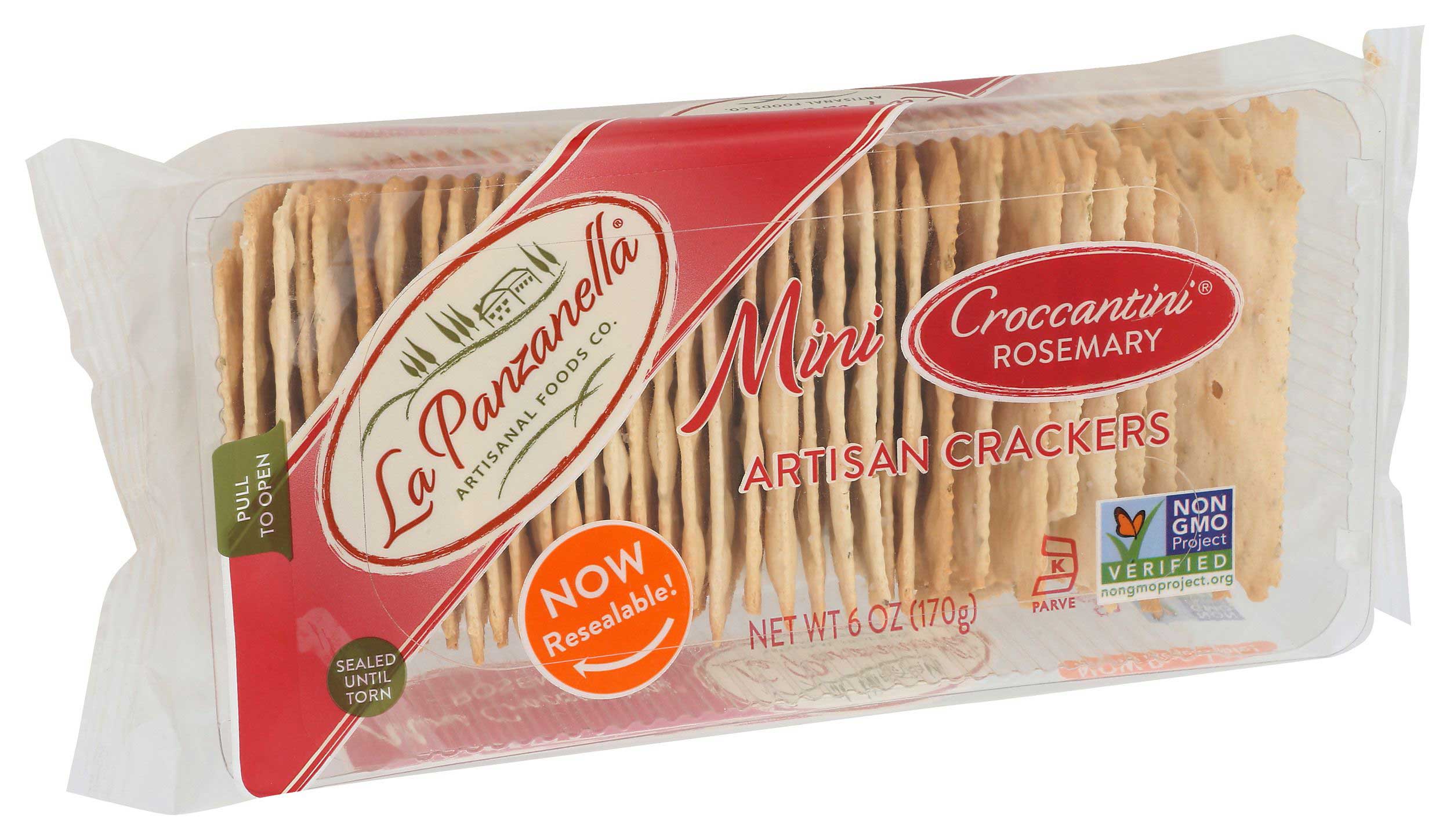 La Panzanella Croccantini Mini Rosemary Artisan Crackers, 6 Ounce -- 12 Per Case