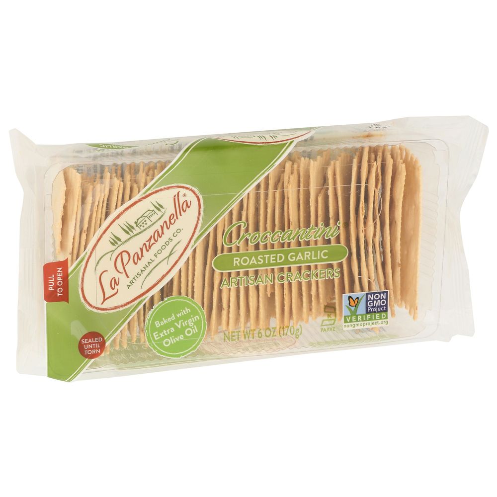 La Panzanella Croccantini Roasted Garlic Artisan Cracker, 6 Ounce -- 12 Per Case