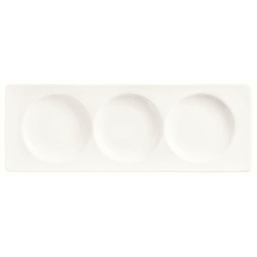 World Tableware Inc Chefs Selection Ultra Bright White 3-well Tray -- 12 Per Case