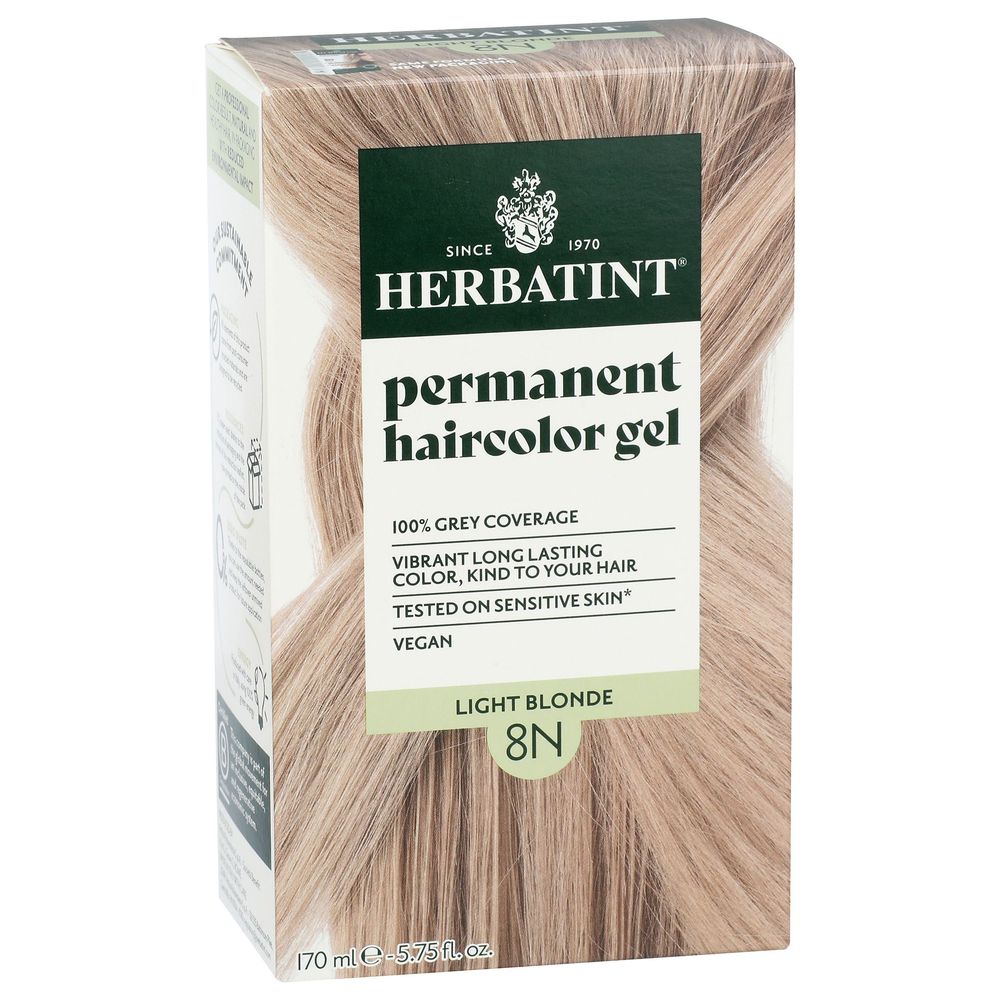 Herbatint 8n Light Blonde Permanent Haircolor Gel, 5.75 Fluid Ounce -- 3 Per Case