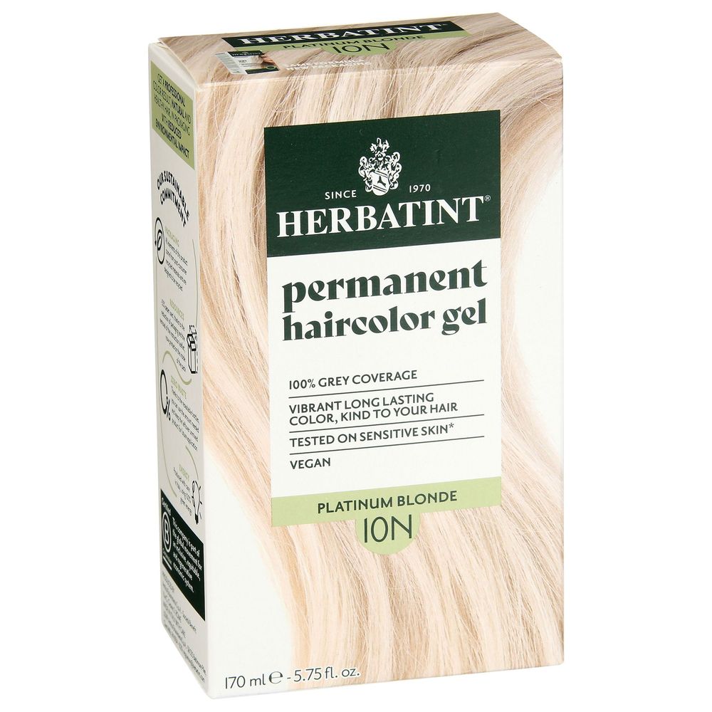Herbatint 10n Platinum Blonde Permanent Haircolor Gel, 5.75 Ounce -- 3 Per Case