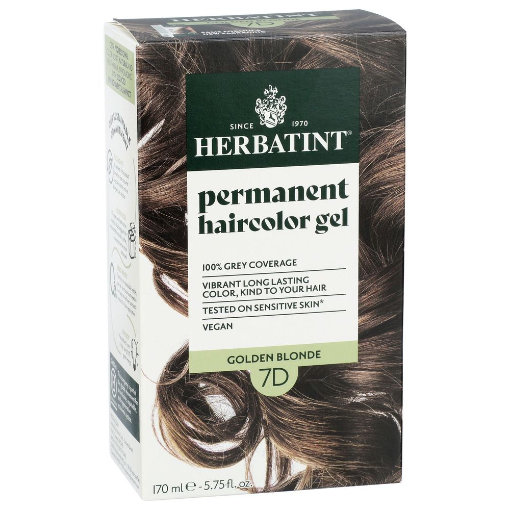 Herbatint 7d Golden Blonde Permanent Haircolor Gel, 5.75 Ounce -- 3 Per Case