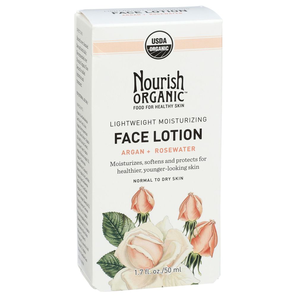 Nourish Organic Lightweight Moisturizing Face Lotion, 1.7 Ounce -- 3 Per Case