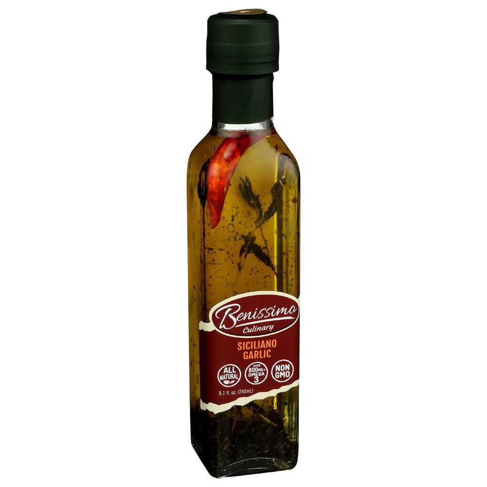 Benissimo Siciliano Garlic Extra Virgin Olive Oil, 8.1 Ounce -- 6 Per Case