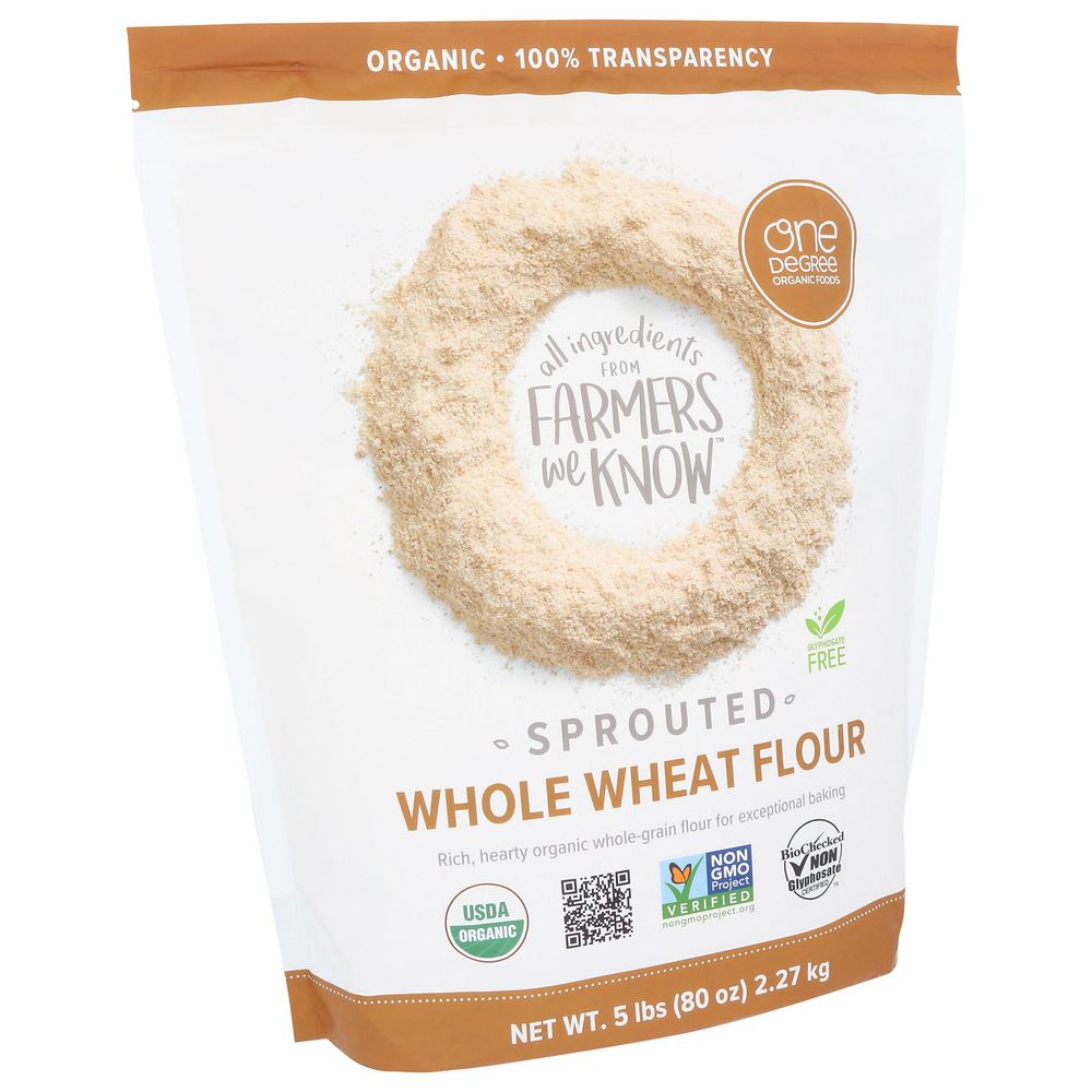 One Degree Sprouted Whole Wheat Flour, 80 Ounce -- 4 Per Case