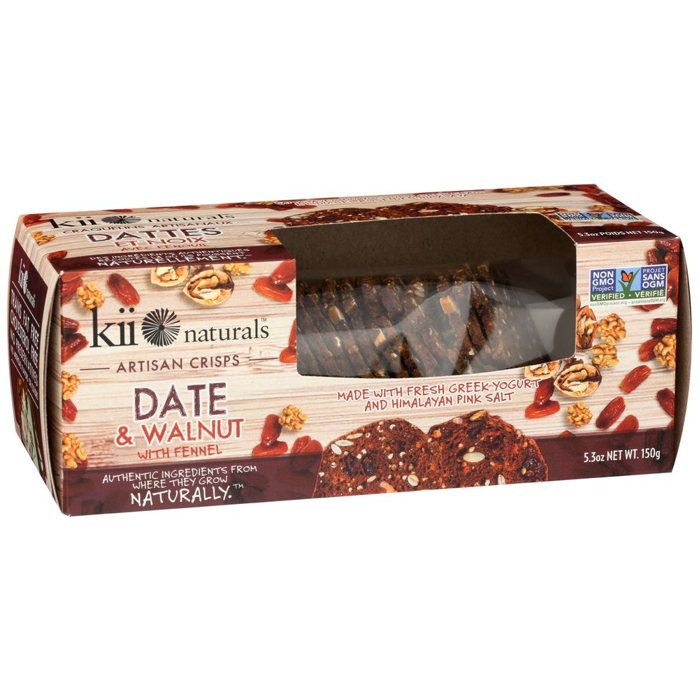 Kii Naturals Dates and Walnuts Artisan Crisps, 5.3 Ounce