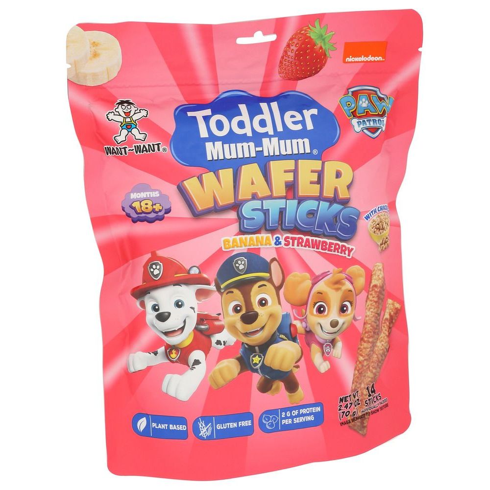Want Want Toddler Mum Mum Banana Strawberry Wafer Sticks, 2.47 Ounce -- 6 Per Case