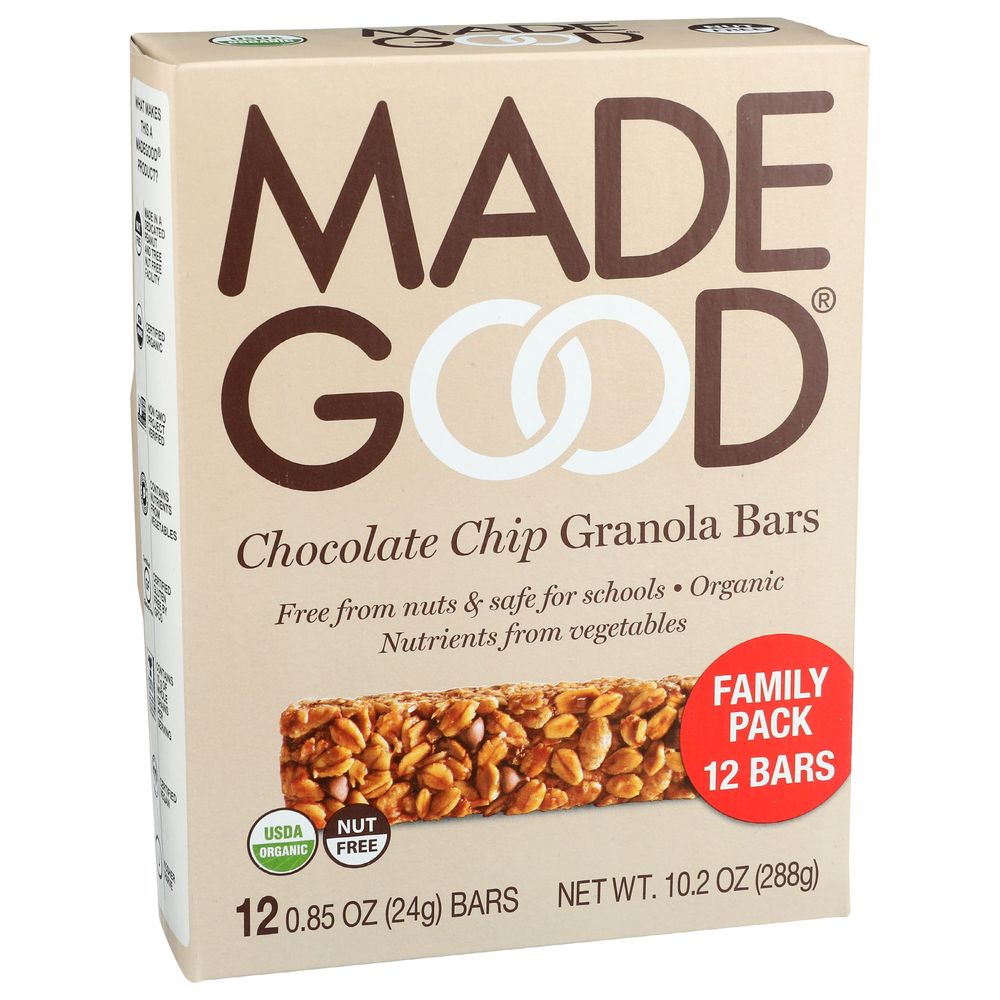 Madegood Organic Chocolate Chip Granola Bar, 0.85 Ounce -- 72 Per Case