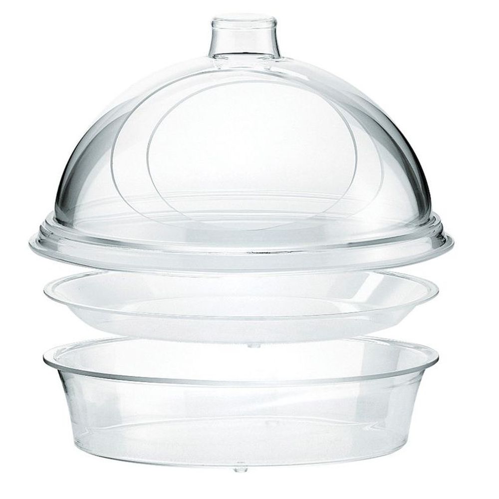 Cal-mil Turn N Serve Clear Courmet Cover Set, 10 Inch Dia X 4.5 Inch