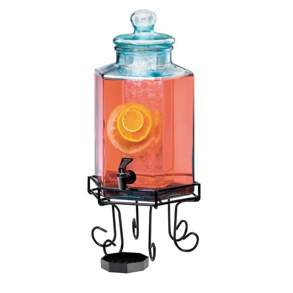 Cal-Mil Octagon Glass Beverage Dispenser, 2 Gallon Capacity