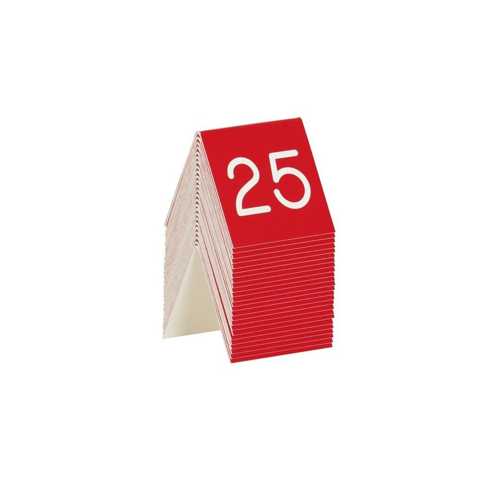 Cal-mil Red With White Engraved 1 To 25 Number Tent Set, 3 X 3 Inch
