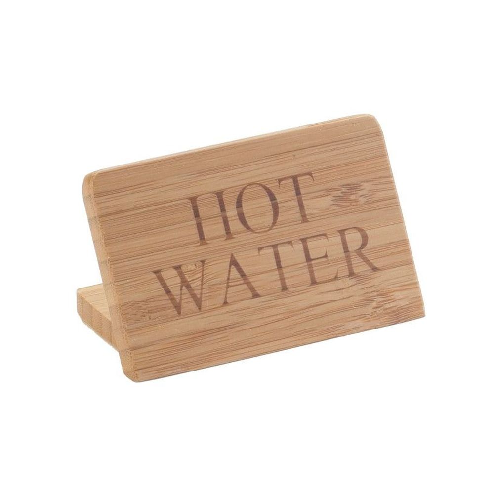 Cal-mil Bamboo Hot Water Beverage Sign, 3 X 1 X 2 Inch -- 12 Per Case