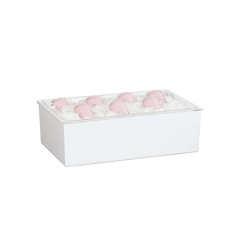 Cal-mil White Classi Melamine Ice Housing With Clear Pan, 12 X 20 X 7 Inch