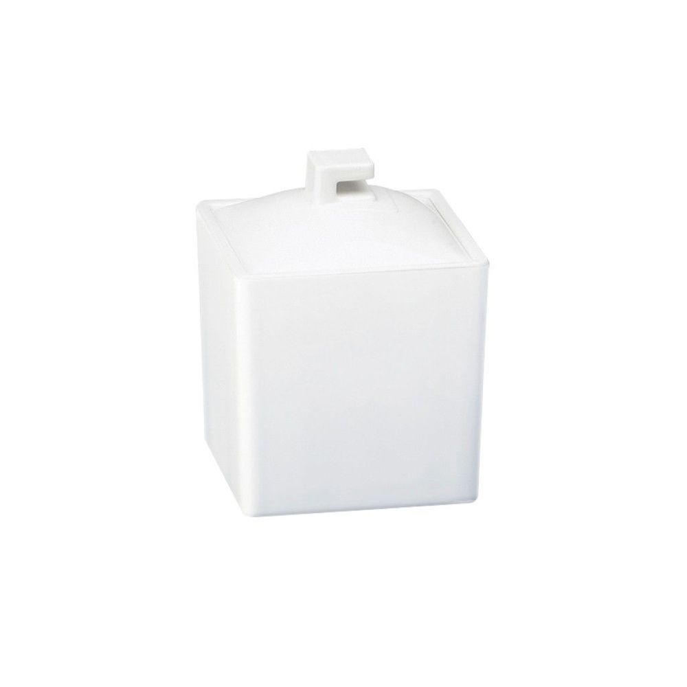 Cal-mil Eco Modern White Melamine Square Jar With Lid, 4 X 4 X 4 Inch