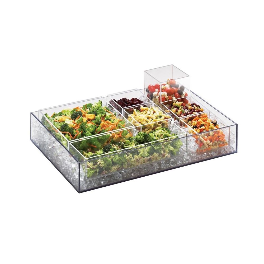 Cal-mil Clear Salad Bar Ice Housing, 16 X 24 X 4.25 Inch
