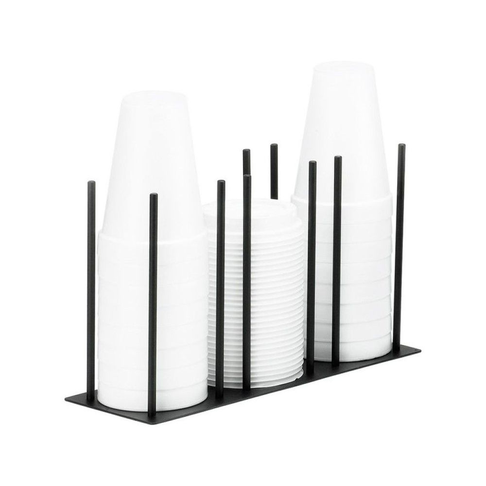 Cal-Mil Iron Black 3-Section Horizontal Ramekin and Lid Organizer, 12 x 4.25 x 7 inch