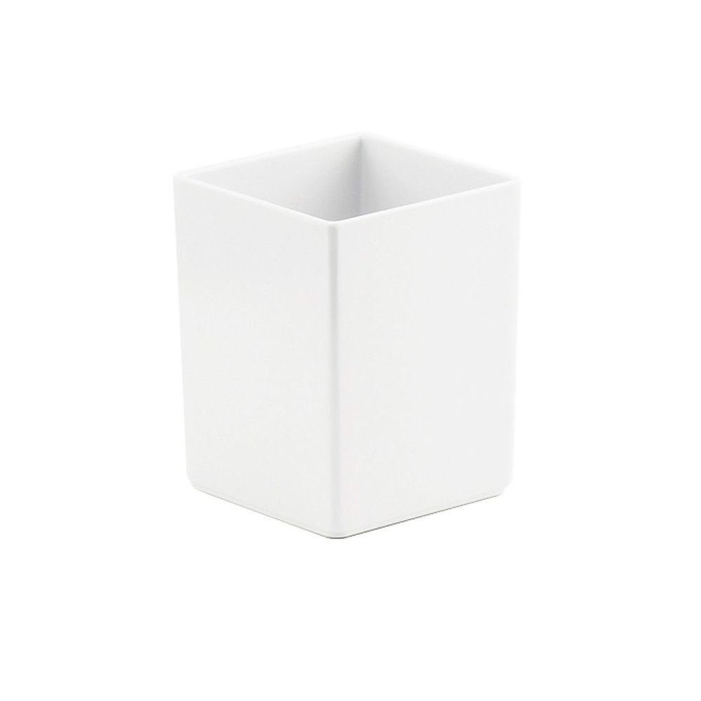 Cal-mil White Melamine Square Jar, 4 X 4 X 4 Inch -- 3 Per Case