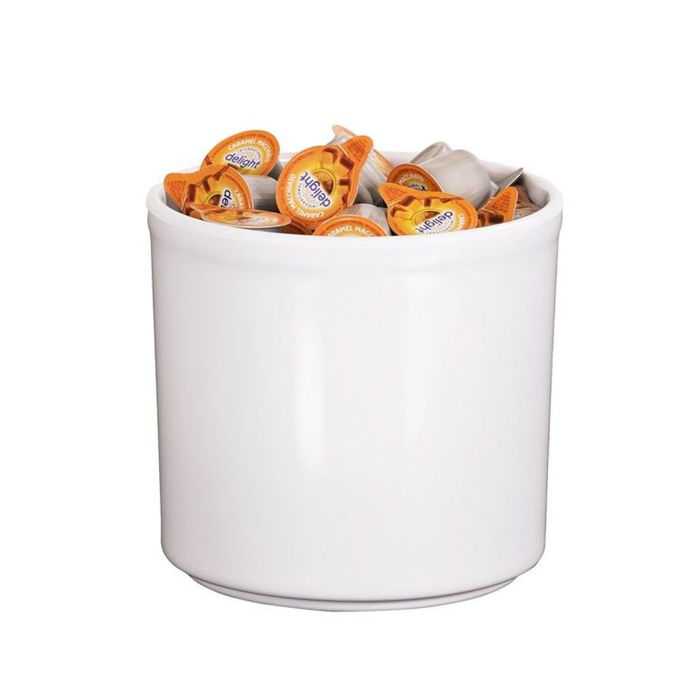 Cal-mil White 64 Ounce Round Melamine Utensil Holde, 6.75 Inch Dia X 6.25 Inch Height -- 4 Per Case