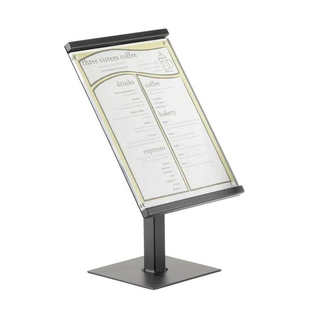 Cal-mil Black One By One Metal Magnetic Sign Display, 8.75 X 8.75 X 15.5 Inch