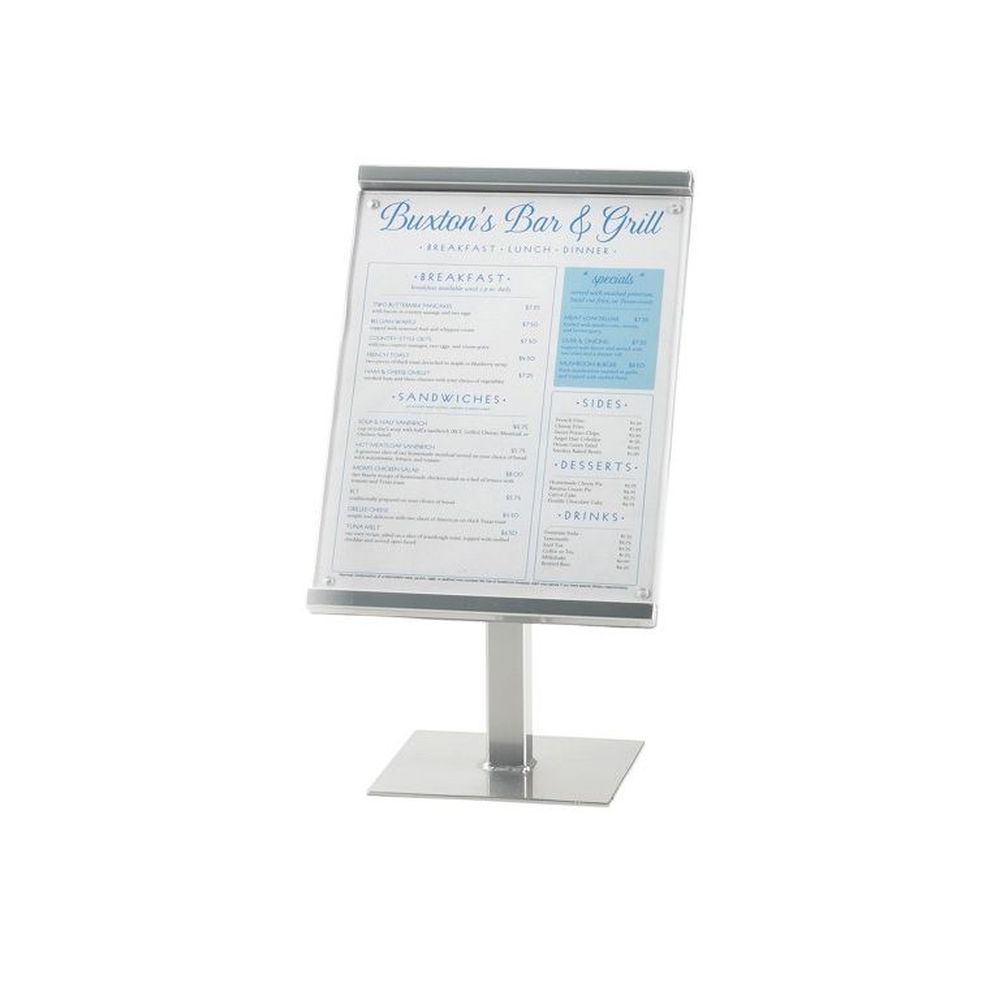 Cal-mil Silver One By One Metal Magnetic Sign Display, 8.75 X 8.75 X 15.5 Inch